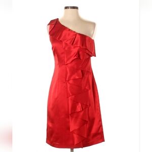 Calvin Klein Red One-Shoulder Dress 2P Size